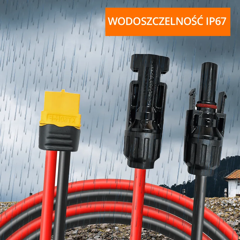 Kabel Solarny Konektror Złącze MC4 na XT60 Adapter Przejściówka do Stacji Zasilania