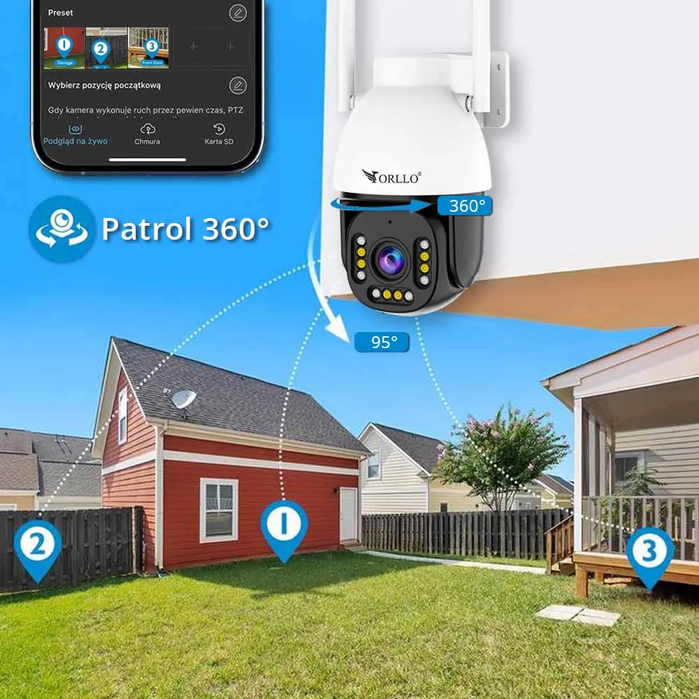 Kamera WiFi IP Zewnętrzna Obrotowa Zoom x10 ORLLO Z9 ULTRA