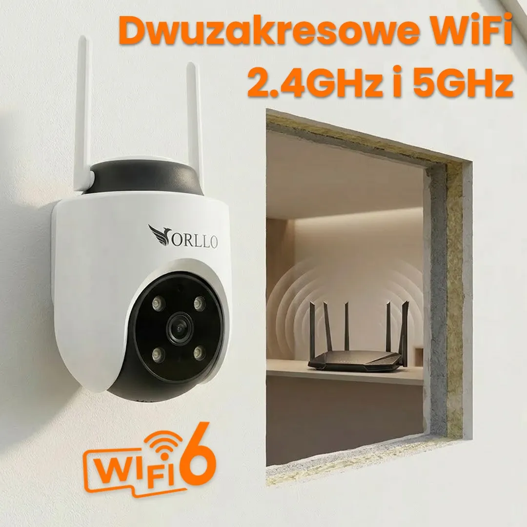 Kamera Zewnętrzna WIFI AI 4K 8MPX Tryb Nocny Smart ORLLO TZ6