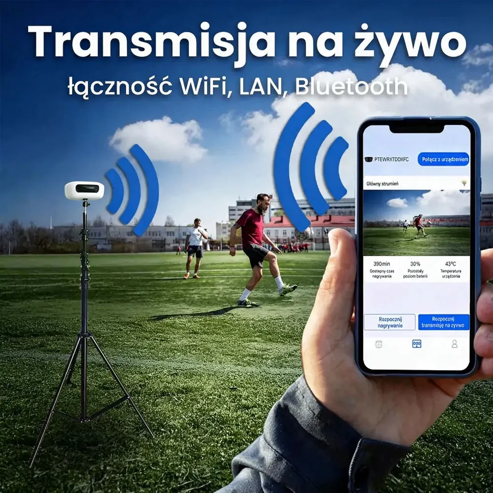 Inteligentna Kamera 4K z AI do Nagrywania Transmisji Meczów Panoramiczna ORLLO FOOTBALLCAM