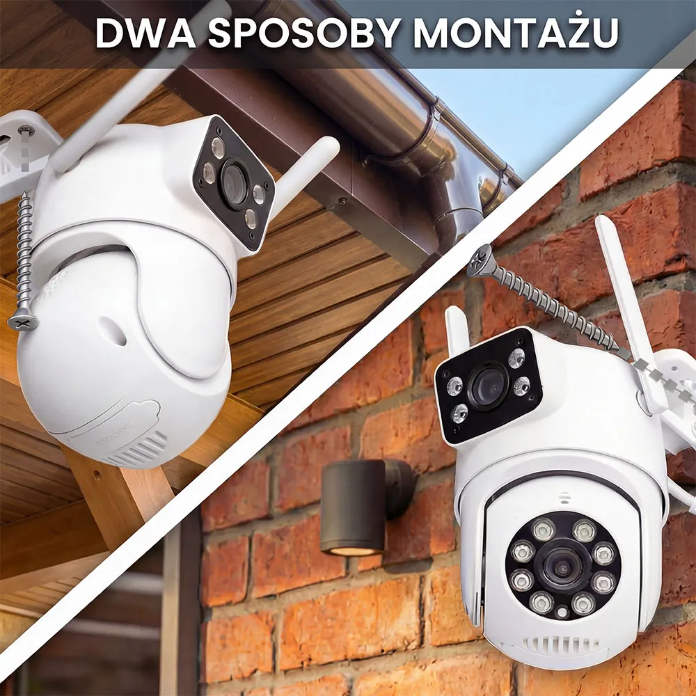 Zestaw 4 Kamery WiFi IP Zewnętrzne Obrotowe 4K AI ORLLO TZ19 DUAL
