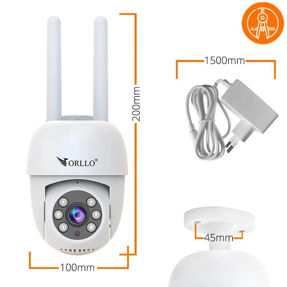 Kamera WiFi IP Zewnętrzna Obrotowa 4Mpx ORLLO TZ2 PRO