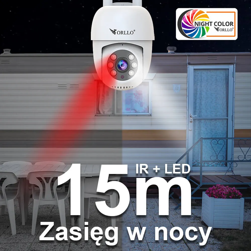 Kamera WiFi IP Zewnętrzna Obrotowa 4Mpx ORLLO TZ2 PRO