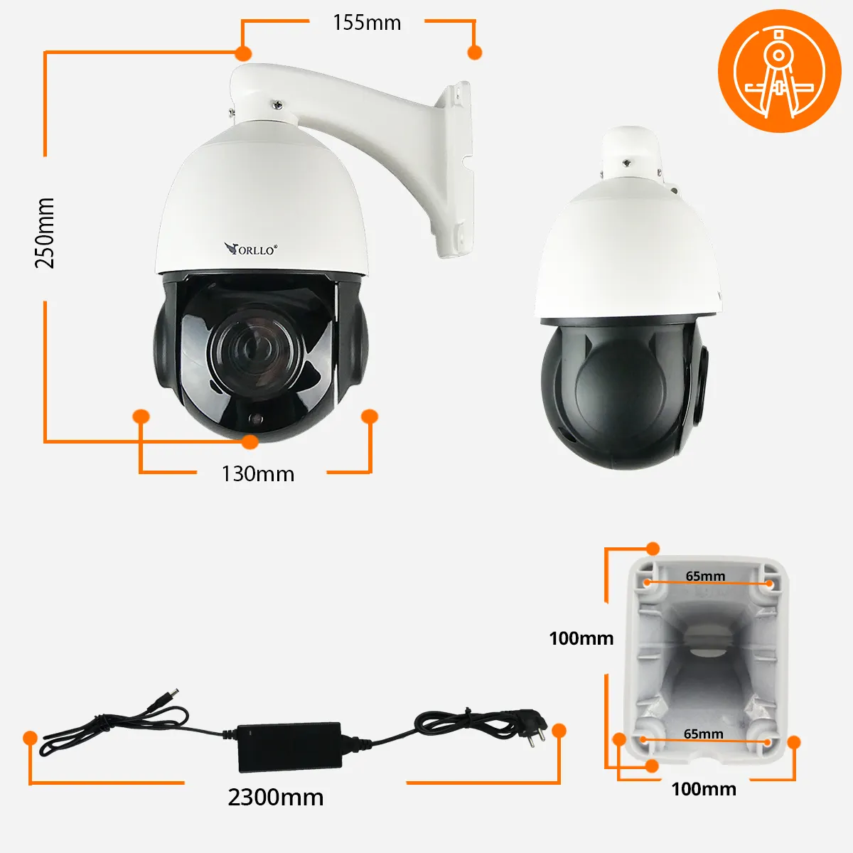 Kamera Zewnętrzna POE IP Obrotowa ZOOM x22 ORLLO R2 PRO