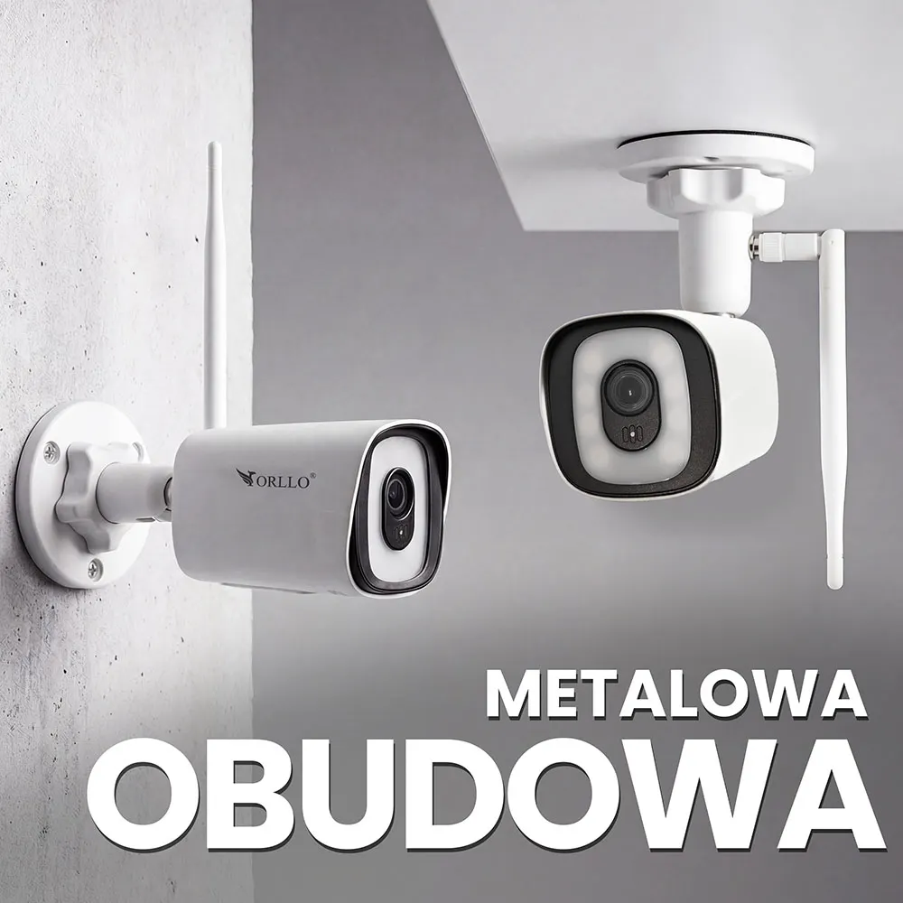 Zestaw do Monitoringu 4 Kamery WIFI IP Zewnętrzne 6MPX Tubowe ORLLO TZ4 PRO