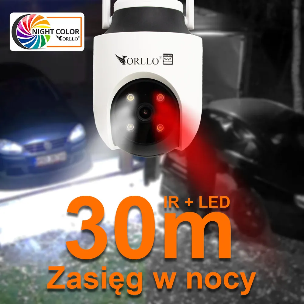 Zestaw Kamer WiFi IP Zewnętrzna Obrotowa ORLLO TZ6 4K