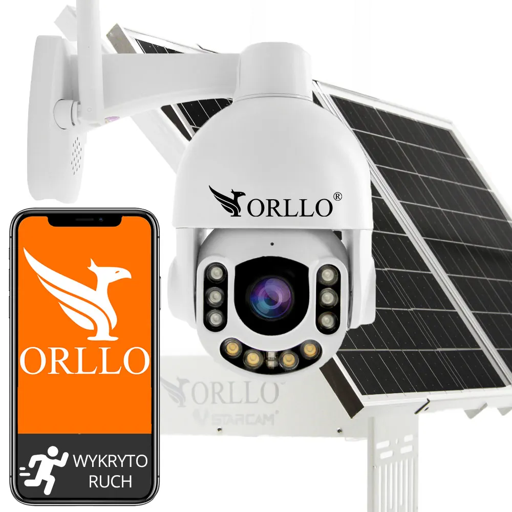 Kamera Solarna Zewnętrzna Bezprzewodowa Obrotowa GSM ORLLO Z7 PRO