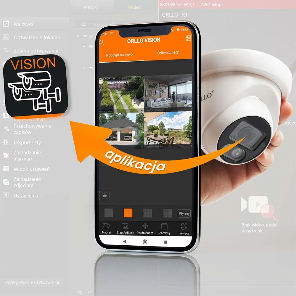 Zestaw Monitoringu 4 Kamery PoE ORLLO ECO DOME