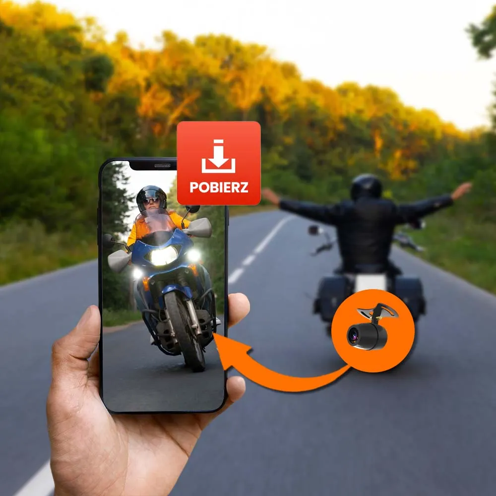 Kamera Motocyklowa Przód Tył Radio CarPlay Android Auto ORLLO MX-2 OUTLET IDEALNY