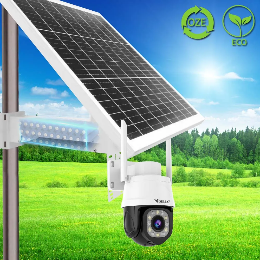 Kamera na Kartę SIM AI Zewnętrzna Obrotowa ORLLO Z17 PRO z Panelem Fotowoltaicznym SM6030 PRO IDEALNY