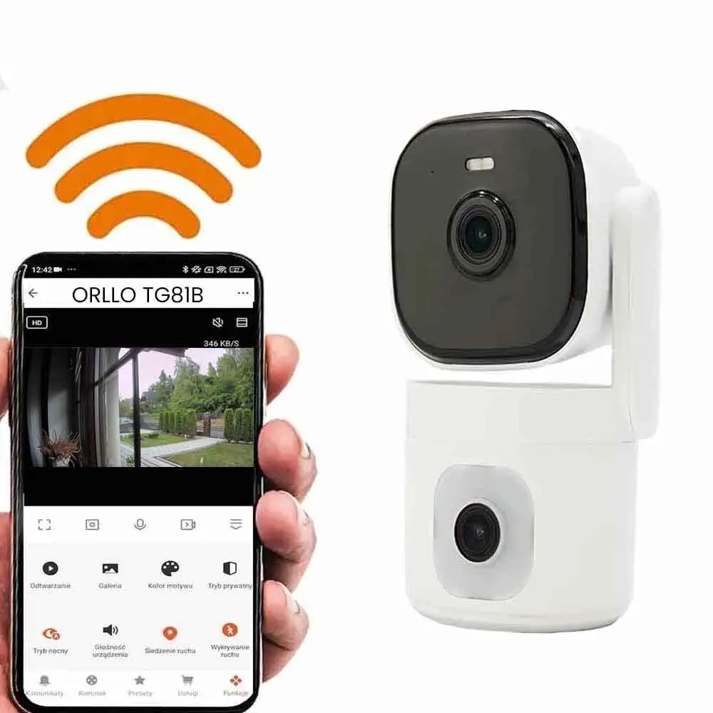 Kamera Wewnętrzna Obrotowa WiFi 2 Obiektywy 2,5K ORLLO TG81B DUAL