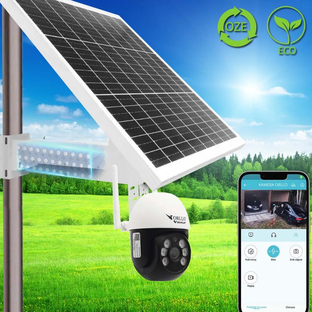 Kamera Solarna Obrotowa Zewnętrzna WiFi IP ORLLO Z16