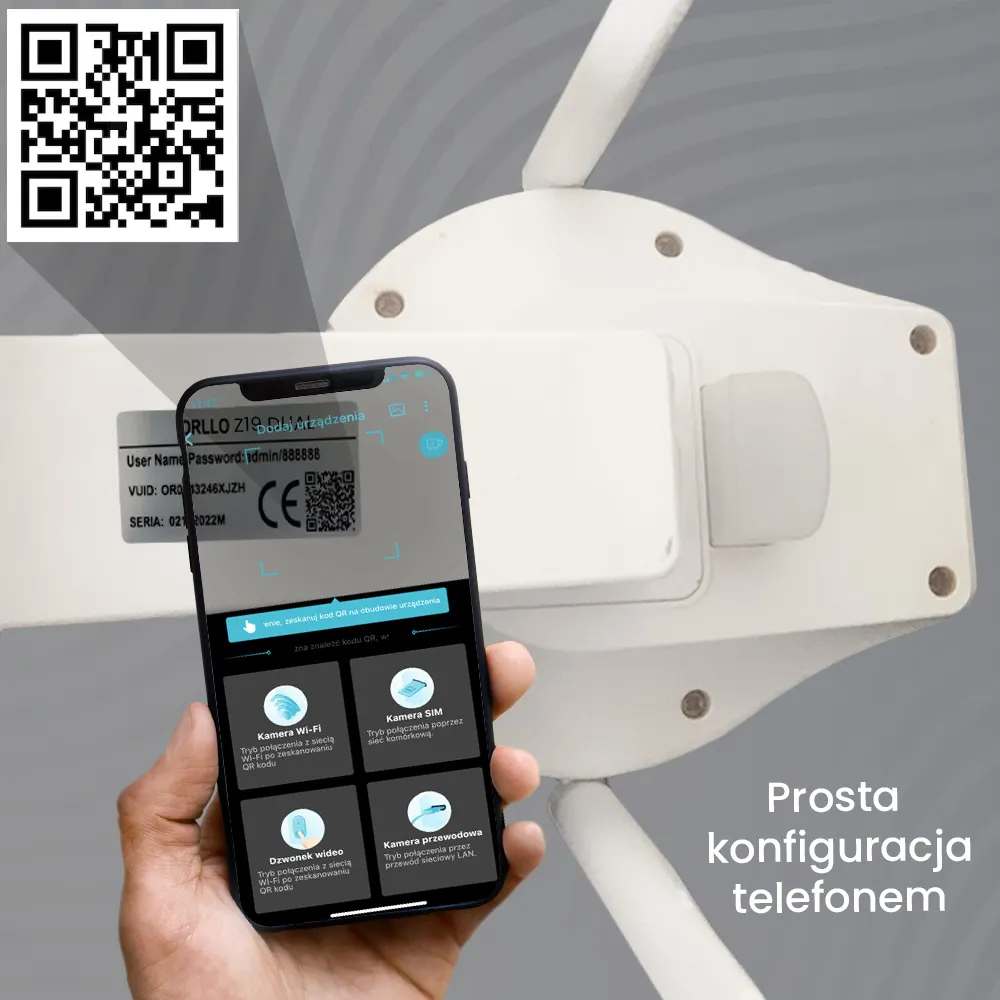 Kamera Obrotowa Zewnętrzna WiFi IP 2 Obiektywy ORLLO Z19 DUAL OUTLET IDEALNY