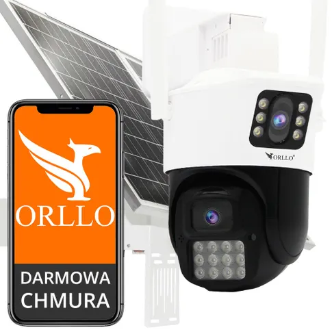 Kamera Obrotowa Zewnętrzna WiFi IP 2 Obiektywy ORLLO Z19 DUAL z Panelem Fotowoltaicznym SM6030 PRO
