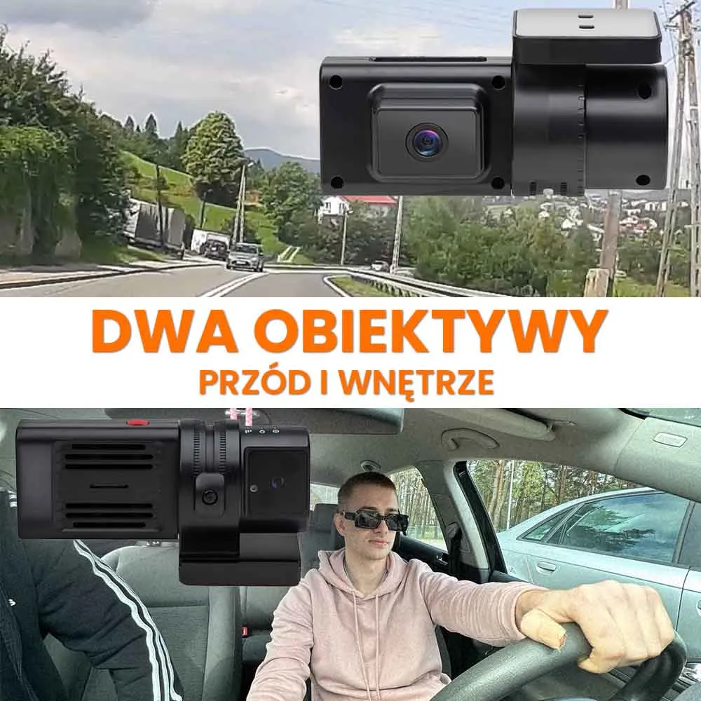 Kamera Samochodowa na Kartę SIM Przód i Wnętrze ORLLO FORCE ONE 4G