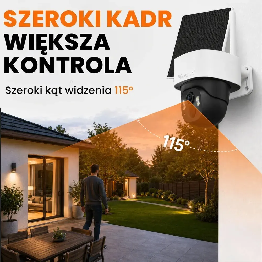 Kamera Zewnętrzna WiFi Obrotowa Panel Solarny 5MPx ORLLO TZ13