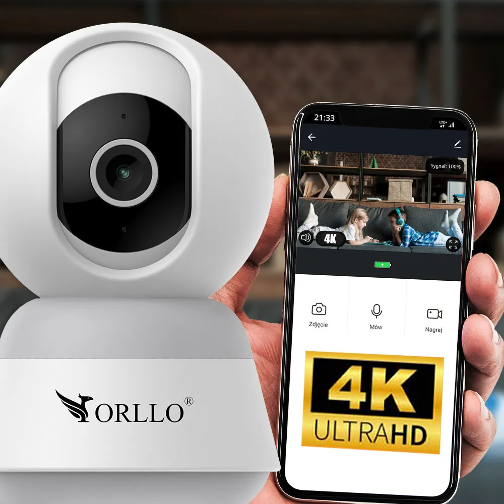 Kamera Wewnętrzna 4K Domowa WiFi Tuya ORLLO TW1 OUTLET IDEALNY