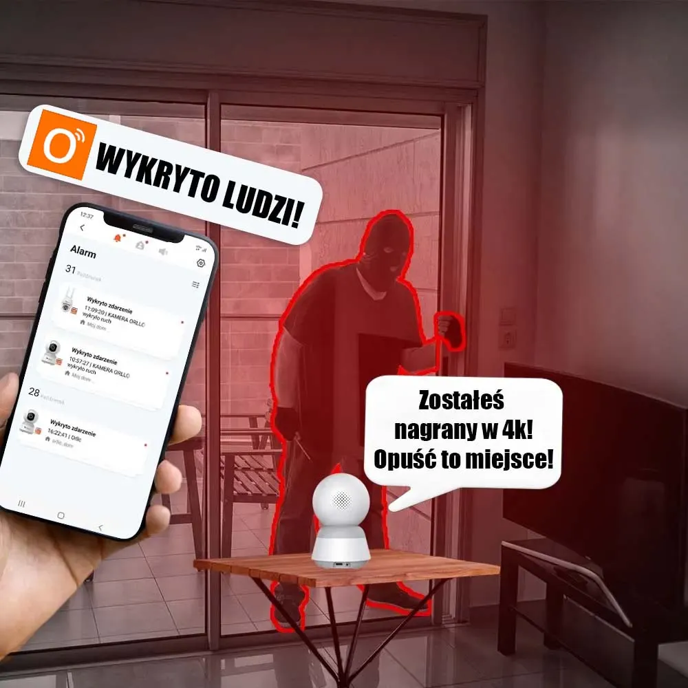 Kamera Wewnętrzna 4K Domowa WiFi Tuya ORLLO TW1 OUTLET IDEALNY