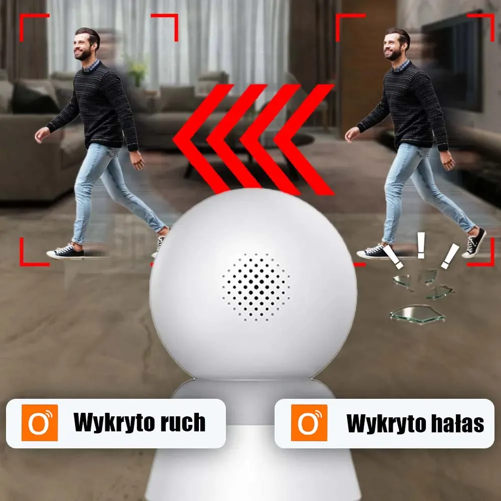 Zestaw 2 Kamer Domowych Wewnętrznych WiFi IP 4K Tuya Obrotowa ORLLO TW1