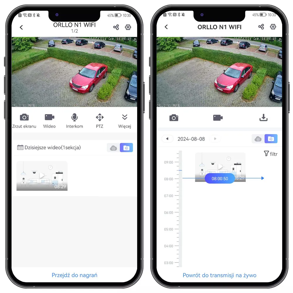 Zestaw 4 Kamer WiFi IP Zewnętrzne Obrotowe 4Mpx ORLLO N1 Nagrywarka N-NVR1
