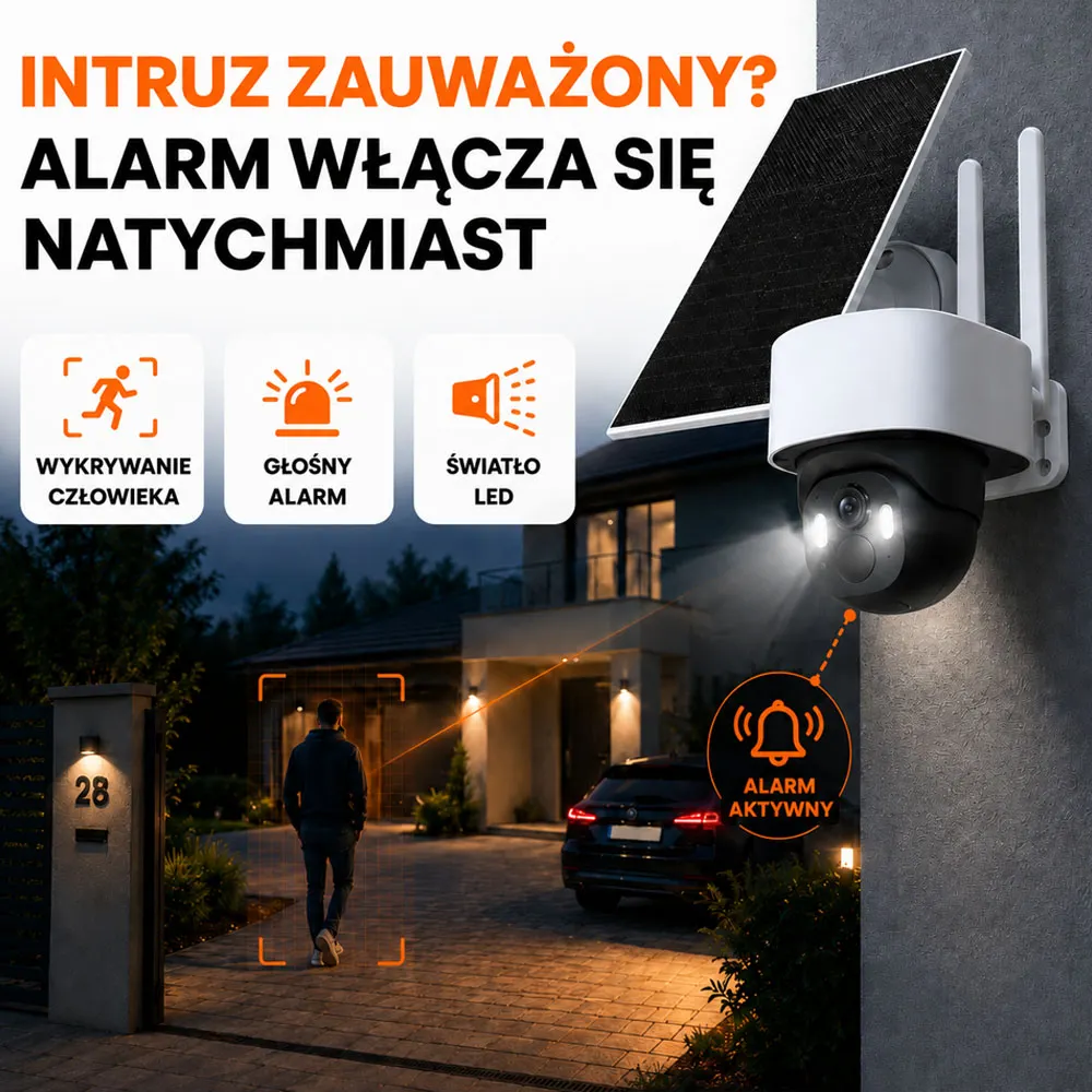 Kamera Zewnętrzna WiFi Obrotowa Panel Solarny 5MPx ORLLO TZ13
