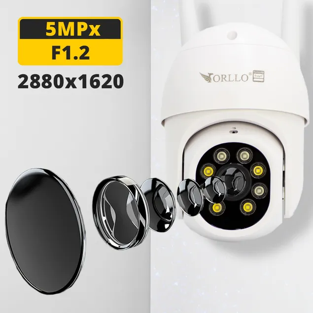 Kamera na Kartę SIM Zewnętrzna Live 5Mpx 4G TUYA ORLLO TZ5 z Panelem Fotowoltaicznym SM6030 PRO