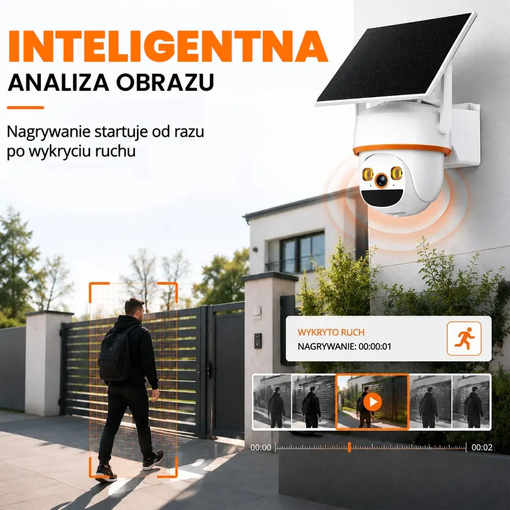 Zestaw do Monitoringu Solarny WiFi 4 Kamery 3MP Obrotowe NVR