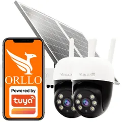 Zestaw 2 Kamer na Kartę SIM Zewnętrzna 4Mpx ORLLO TZ2 PRO 4G z Panelem Fotowoltaicznym SM6030 PRO