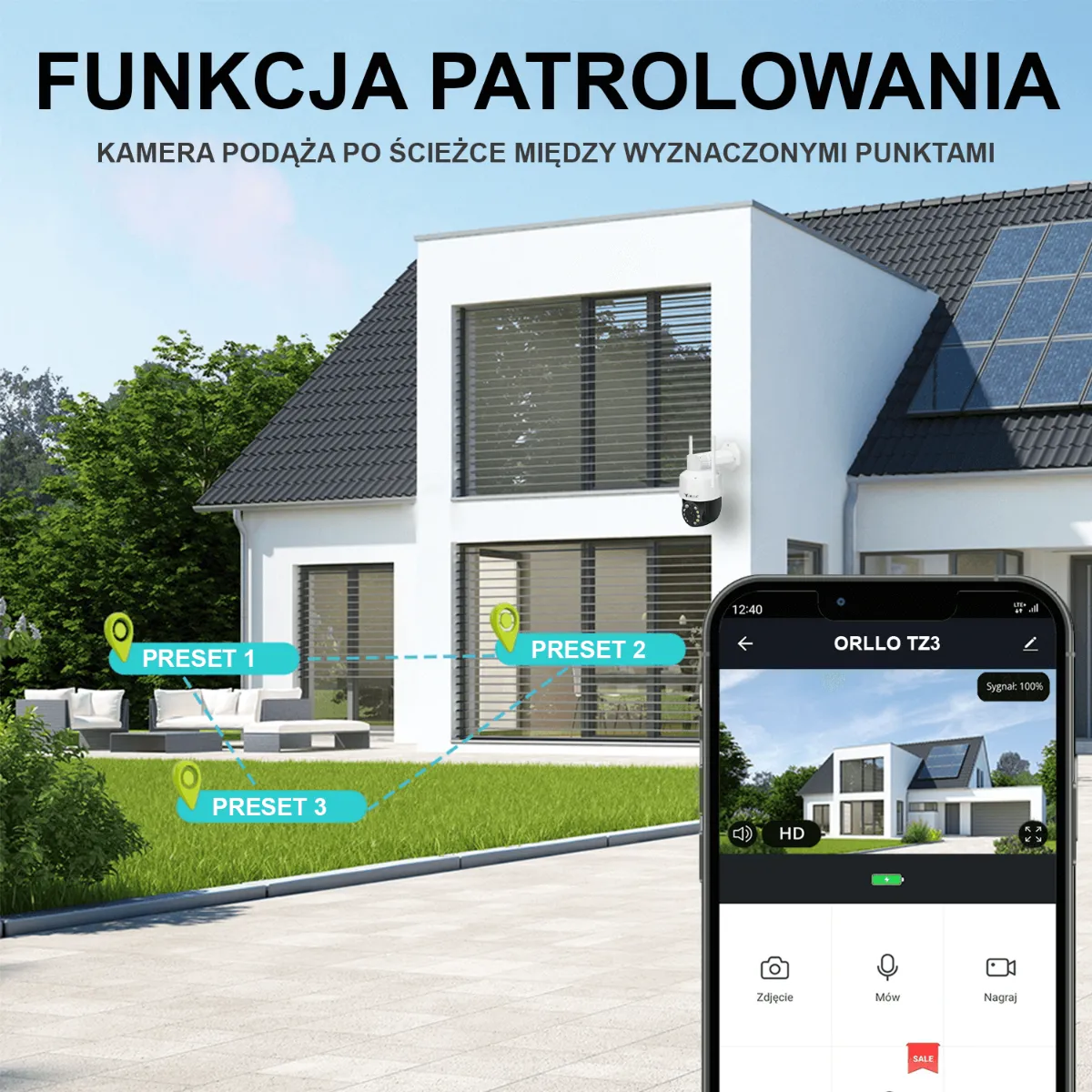 Kamera Zewnętrzna WiFi IP POE Obrotowa 5Mpx ORLLO TZ3 OUTLET Idealny