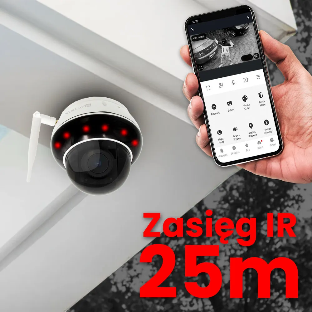Kamera Kopułkowa Zewnętrzna Obrotowa WiFi PoE ORLLO TZ7 OUTLET IDEALNY