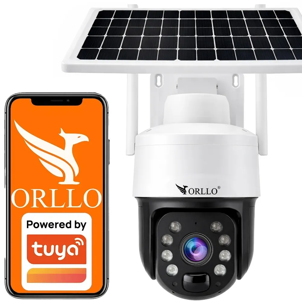 kamera zewnętrzna 4g na kartę sim z zasilaniem solarnym i akumulatorem orllo tz3