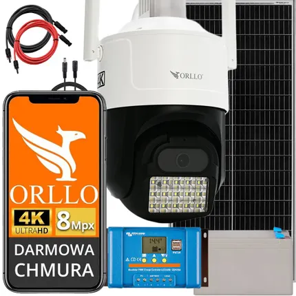 Zestaw fotowoltaiczny OFF-GRID z kamerą 4G LTE ORLLO Z17 ULTRA do działki ROD