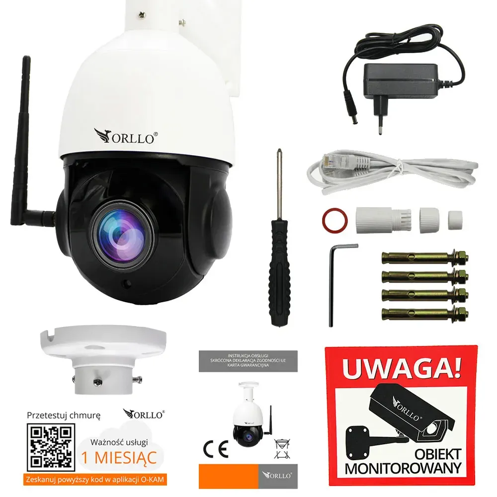 Kamera Sufitowa WiFi IP PoE Obrotowa 360 Uchwyt do Kamer Krótki ORLLO Z10