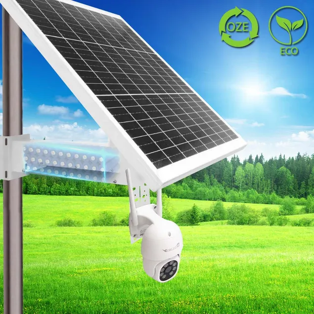 Kamera na Kartę SIM Zewnętrzna Live 5Mpx 4G TUYA ORLLO TZ5 z Panelem Fotowoltaicznym SM6030 PRO