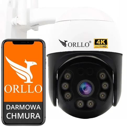 Kamera WiFi IP 8MPX 4K Zewnętrzna Obrotowa na Podczerwień z ZOOM Cyfrowy x5 Darmowa Chmura na Miesiąc GRATIS orllo.pl