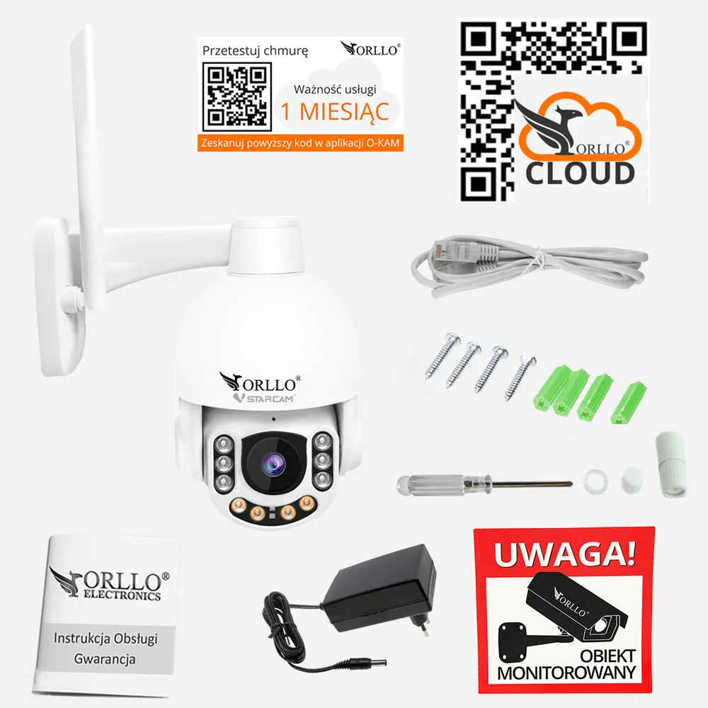 Kamera Zewnętrzna Obrotowa GSM na Kartę SIM ORLLO Z7 PRO + GRATIS chmura