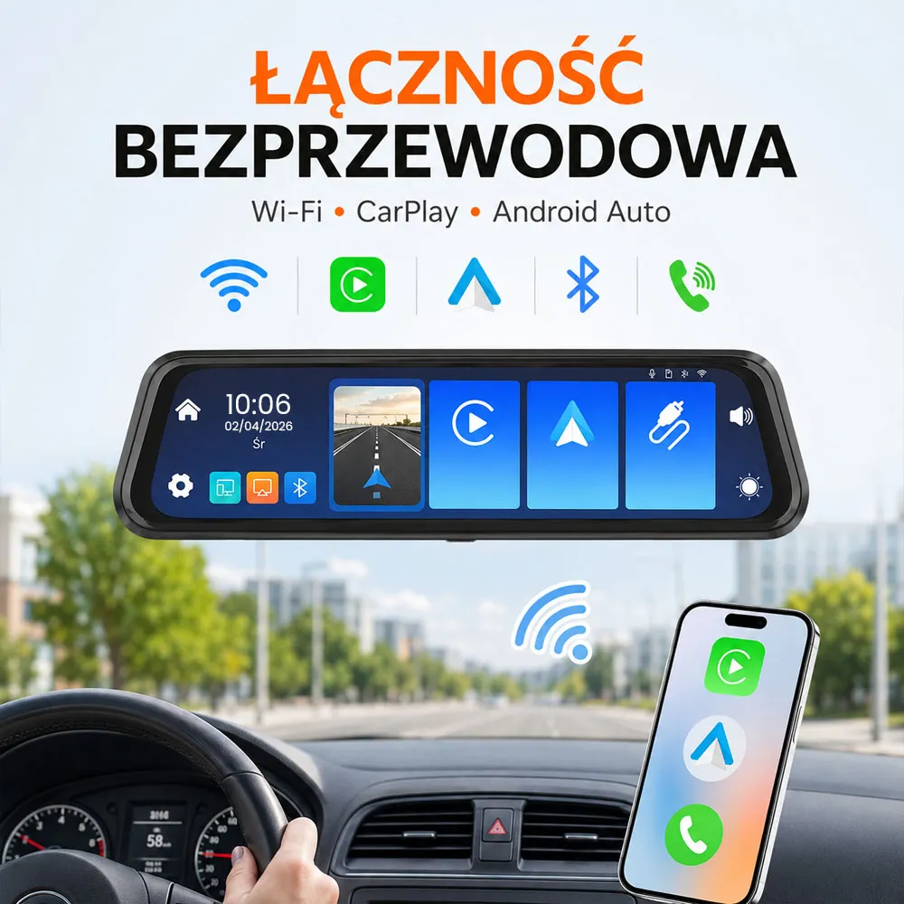 Kamera Samochodowa 4K GPS Przód / Tył Android Auto WiFi ORLLO AUTOPLAY PRO
