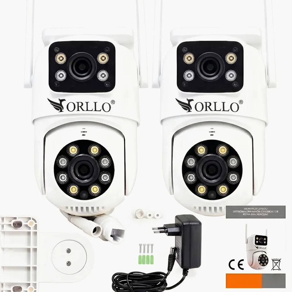 Zestaw 2 Kamery WiFi IP Zewnętrzne Obrotowe 4K AI ORLLO TZ19 DUAL
