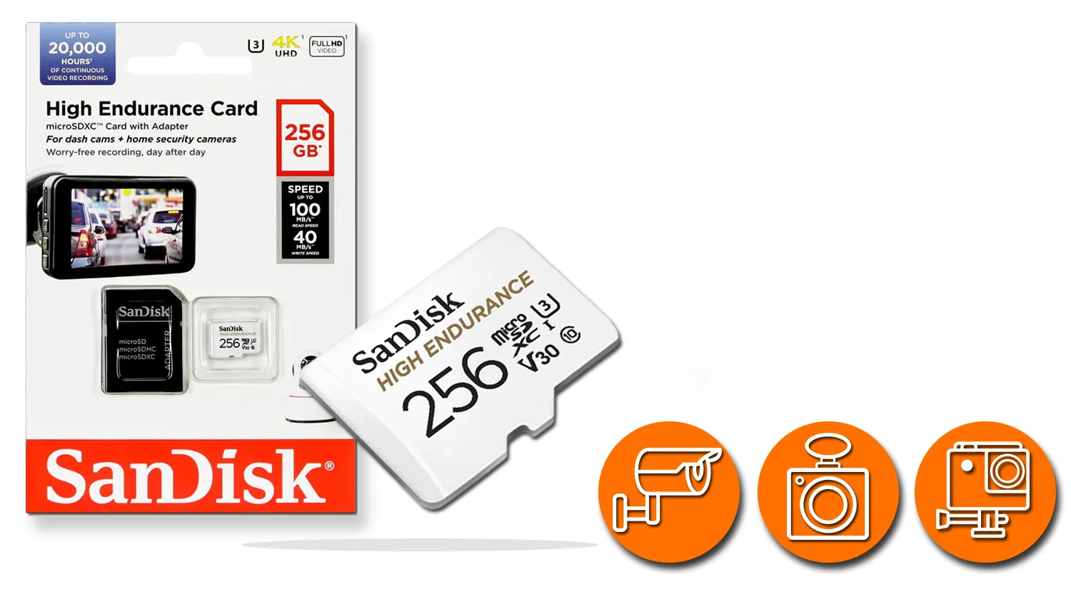 Karta pamięci 256GB micro SDXC SanDisk High Endurance Klasa 10 U3