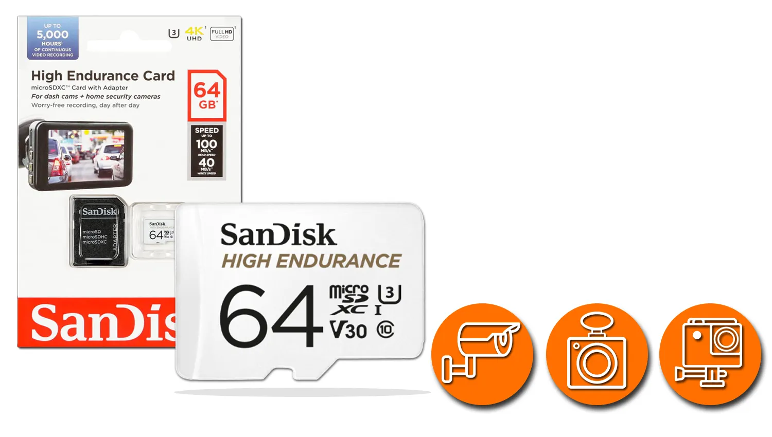 Karta pamięci 64GB micro SDXC SanDisk High Endurance Klasa 10 U3 Outlet Idealny
