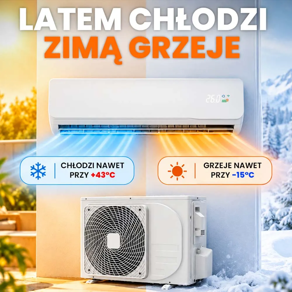 Klimatyzator Solarny Hybrydowy 3,5kW 12000 BTU WiFi MPPT PV