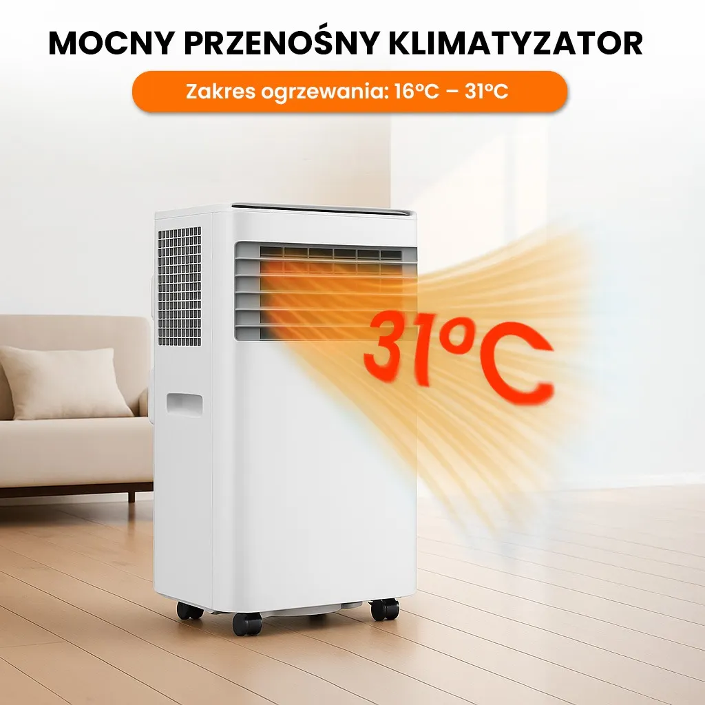 Klimatyzator Ogrzewacz Przenośny Domowy 2kW WiFi Bluetooth 4w1 SKY-1A