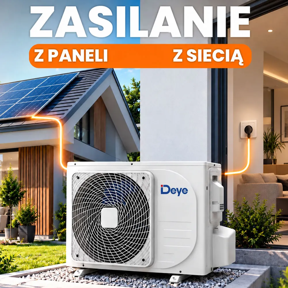 Klimatyzator Solarny Hybrydowy 3,5kW 12000 BTU WiFi MPPT PV