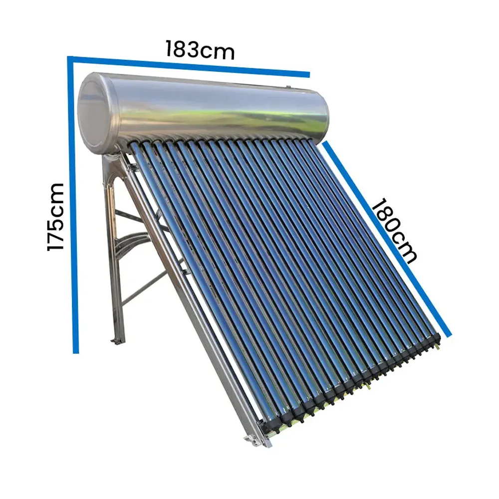 Kolektor Słoneczny 200L Podgrzewacz Wody Ciśnieniowy Stal Nierdzewna 20 Rur
