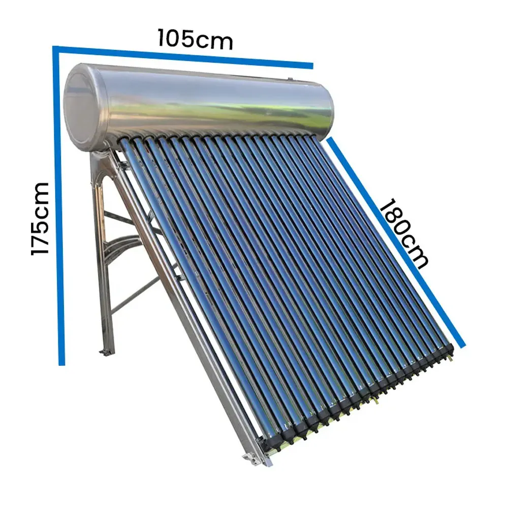Kolektor Słoneczny 100L Podgrzewacz Wody Ciśnieniowy Stal Nierdzewna 10 Rur