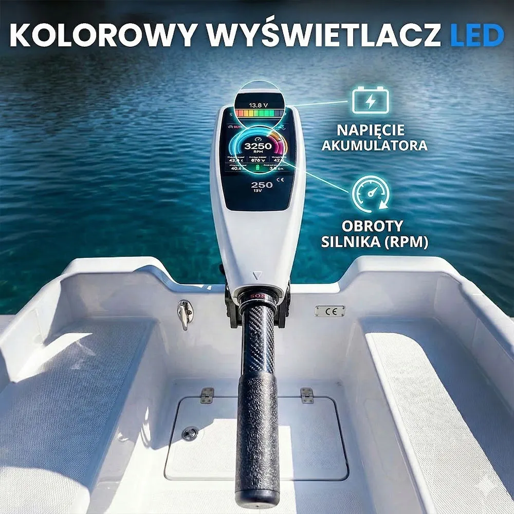 Silnik Elektryczny do Łodzi Zaburtowy Bezszczotkowy 12V 1300W ORLLO P250