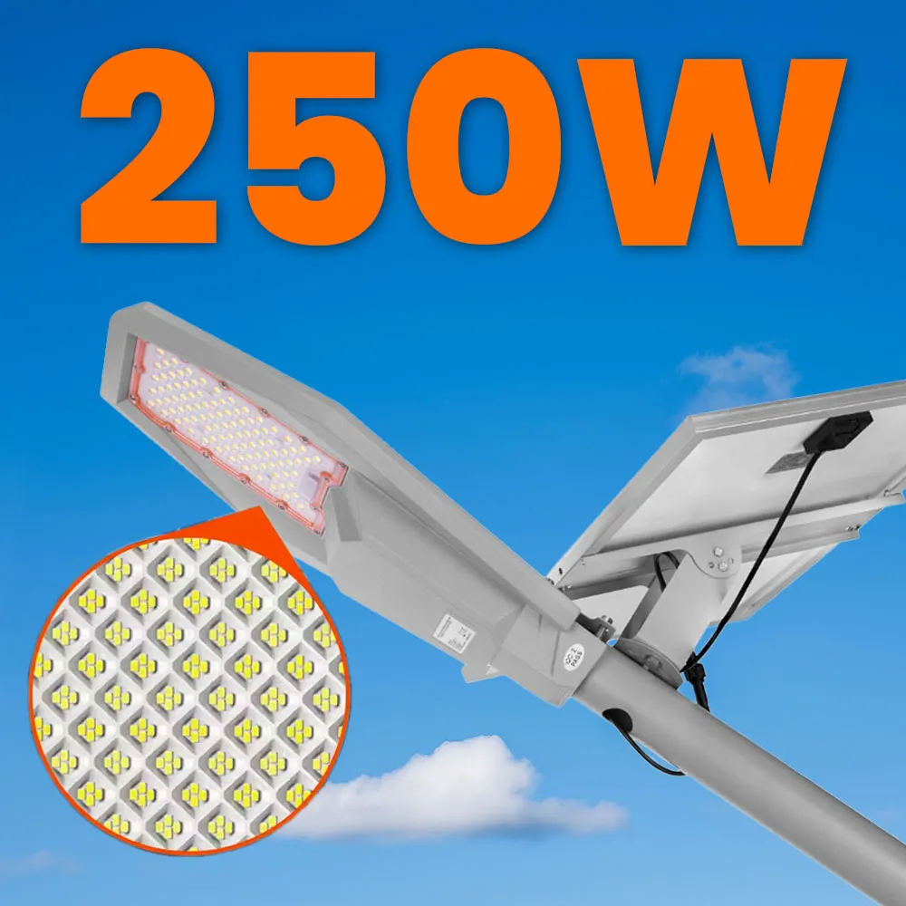 Lampa Solarna Uliczna LED 250W Panel Solarny 40W Akumulator WARRIOR
