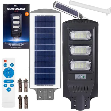 lampa solarna led 120w panel solarny 12w pilot czujnik ruchu jocker 120