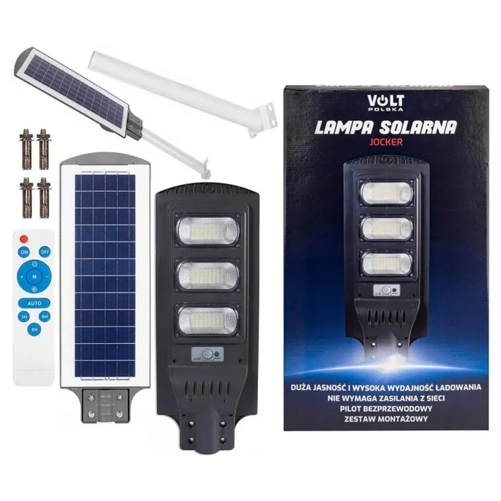 Lampa Solarna LED 120W Panel Solarny 12W Pilot Czujnik Ruchu