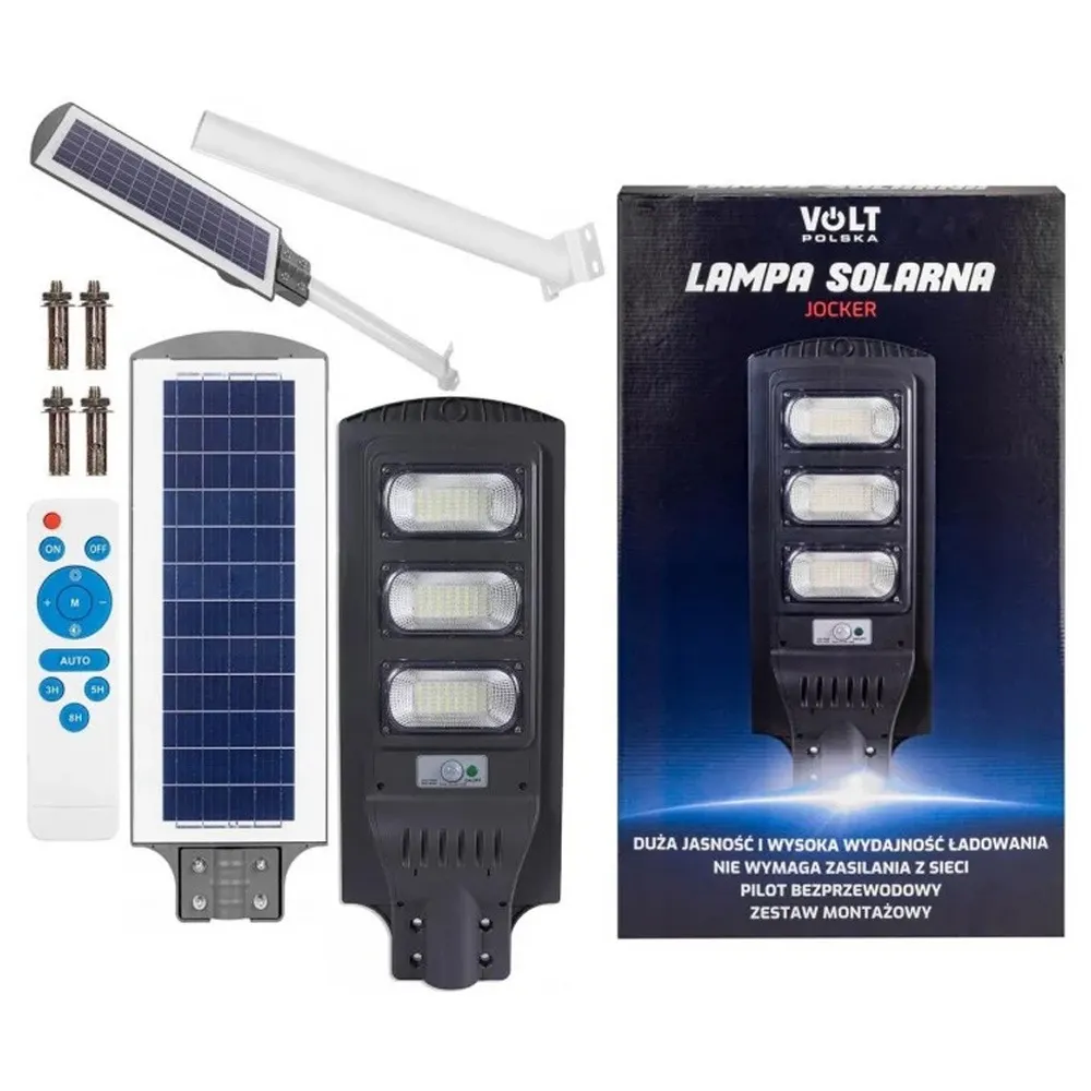 Lampa Solarna LED 120W Panel Solarny 12W Pilot Czujnik Ruchu OUTLET IDEALNY